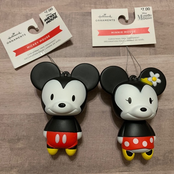 Mickey and Minnie Shatterproof Hallmark Ornaments Disney 2pc NWT - Picture 2 of 3